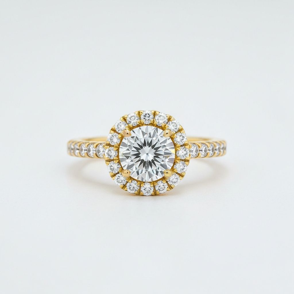 Halo engagement ring setting