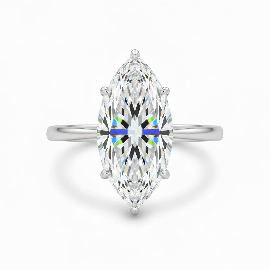 Marquise diamond shape engagement ring