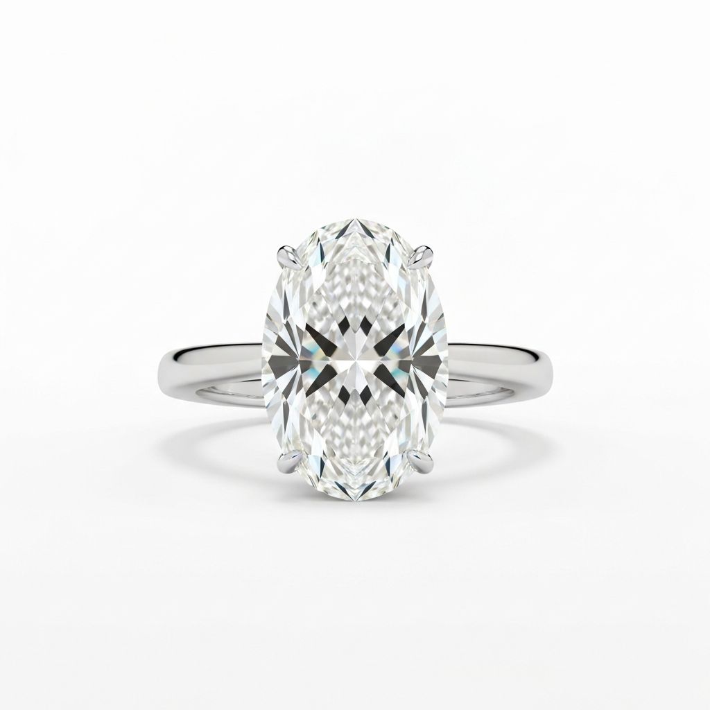 Oval diamond shape engagement ring
