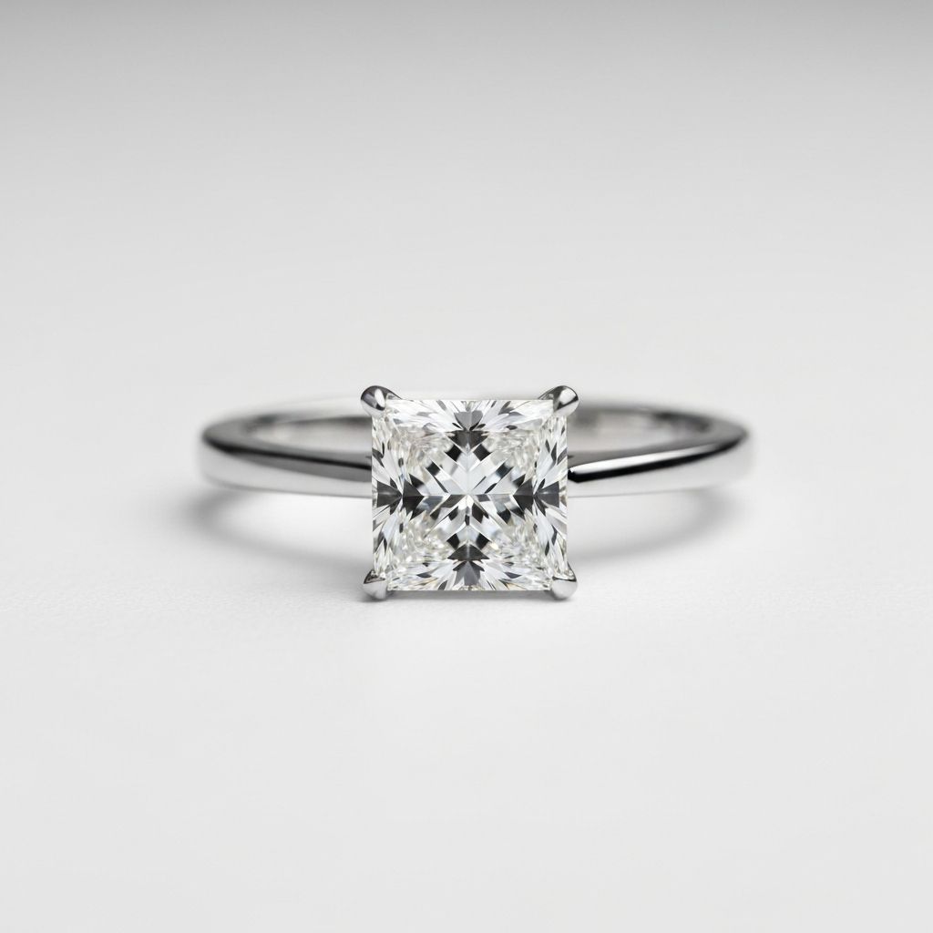 Princess diamond shape engagement ring